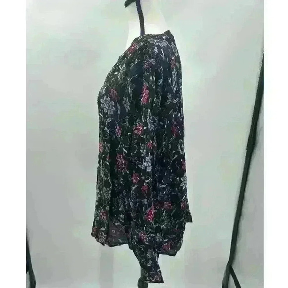 Lane Bryant Long Sleeve V Neck Smocked Yoke Blouse Floral Print Women's Size‎ 22 - Picture 5 of 7